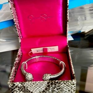 Jessica Simpson cuff bracelet silver tone with rhinestones. New with tag
